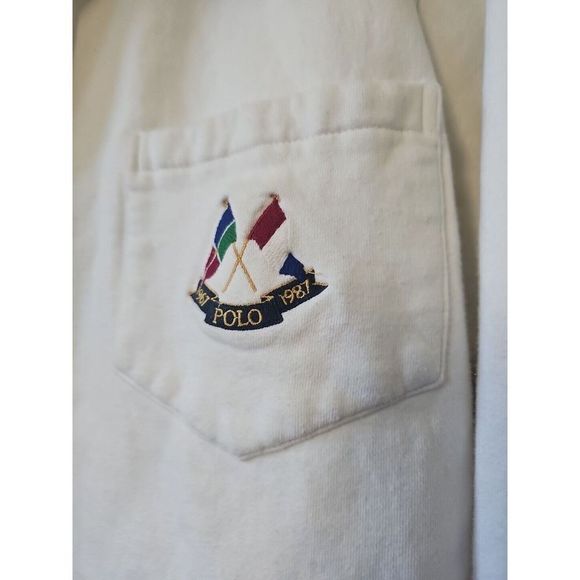 Polo Ralph Lauren 1987 Cross Flags Thick Button Up Shirt Men's Size Medium RARE! - Picture 2 of 8